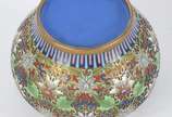 Potiche de cloisoné oriental com pega da tampa ... - Potiche de cloisoné oriental com pega da tampa em forma de dragão.