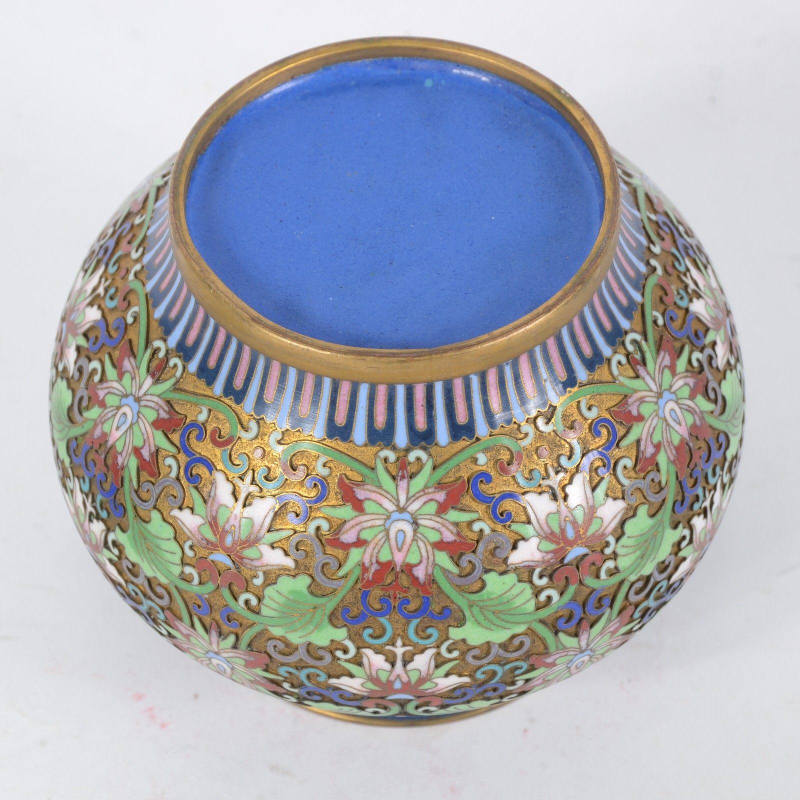 Potiche de cloisoné oriental com pega da tampa em forma de dragão. - foto 6 de 7
