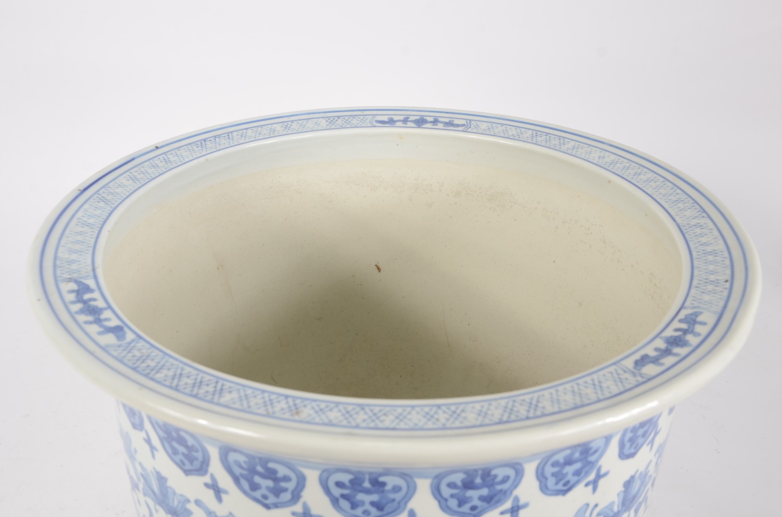 Cachepot com prato de porcelana chinesa azul e branco. - foto 3 de 6