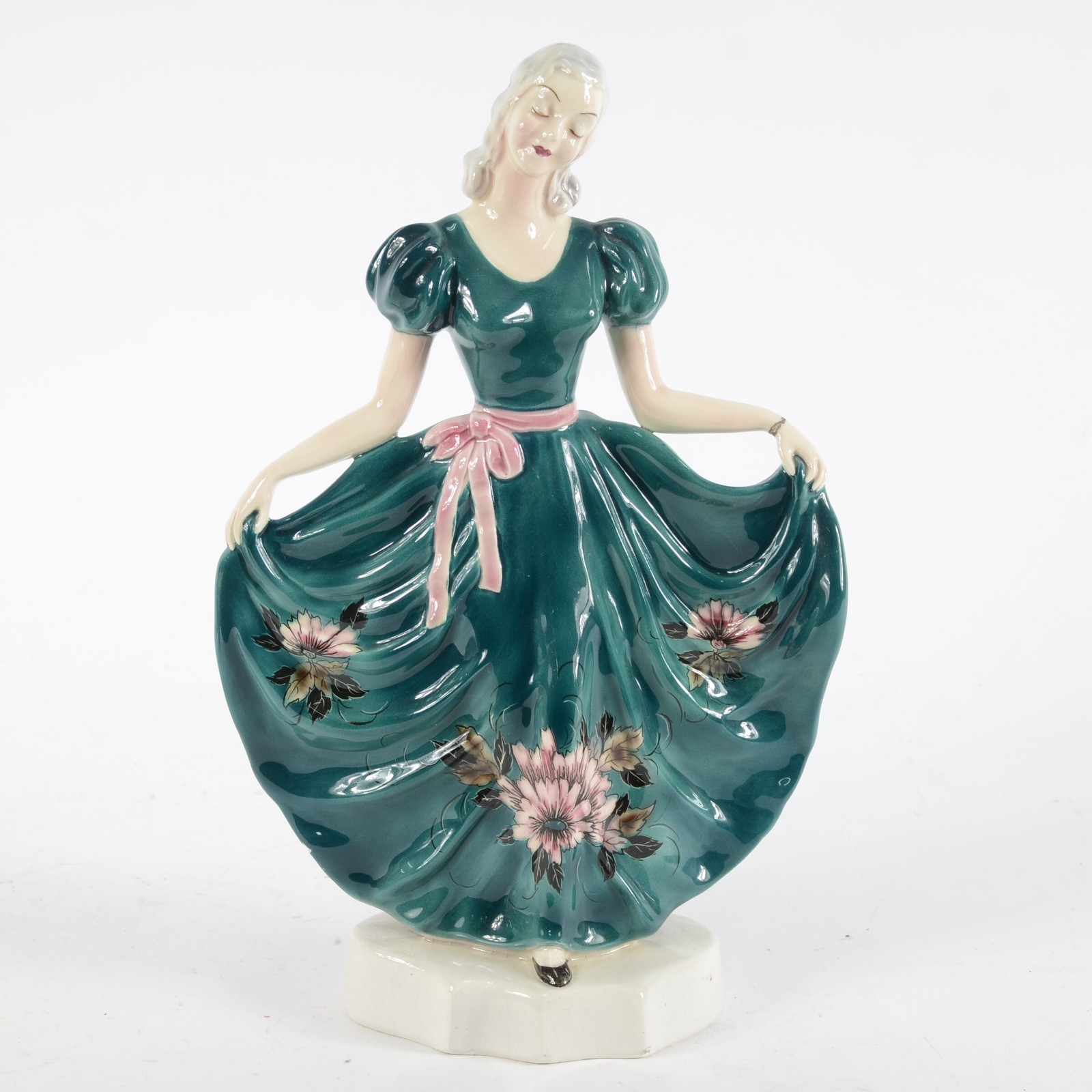 Escultura de porcelana americana policromada presentando figura... - foto 1 de 8
