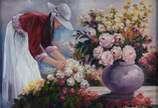 Manoel Costa (1943), Florista - Óleo sobre tela. datado 2015