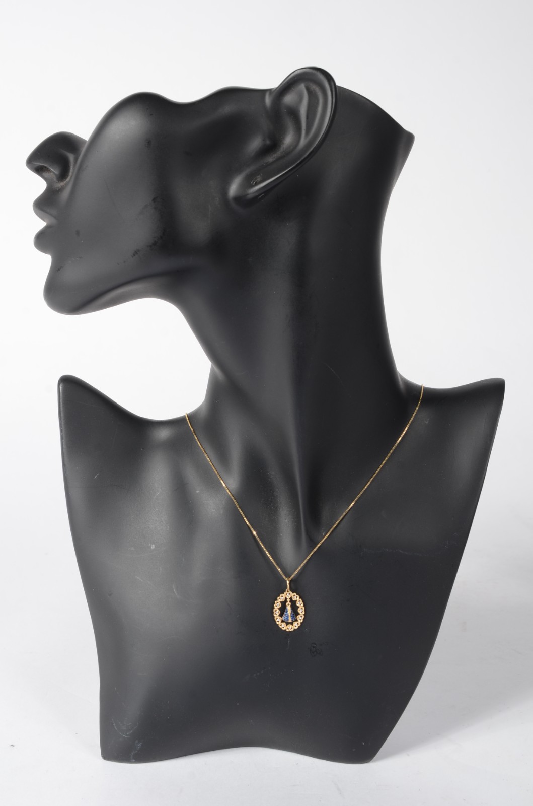 Colar de ouro 750, com pingente de Nossa Senhora Aparecida com menino... - foto 5 de 5