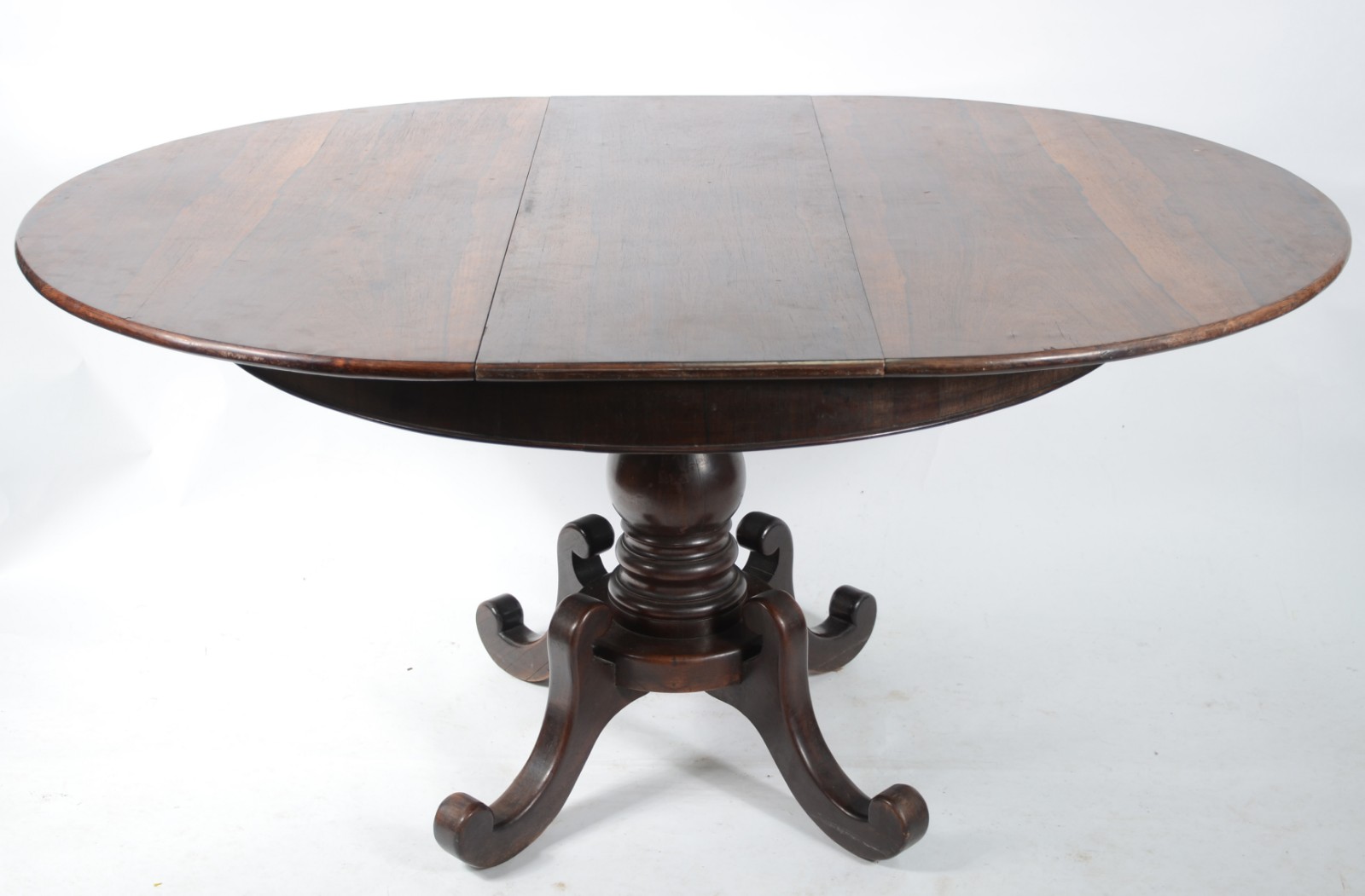 Mesa redonda de madeira nobre (jacarandá), com tábua extensora 120 x... - foto 2 de 6