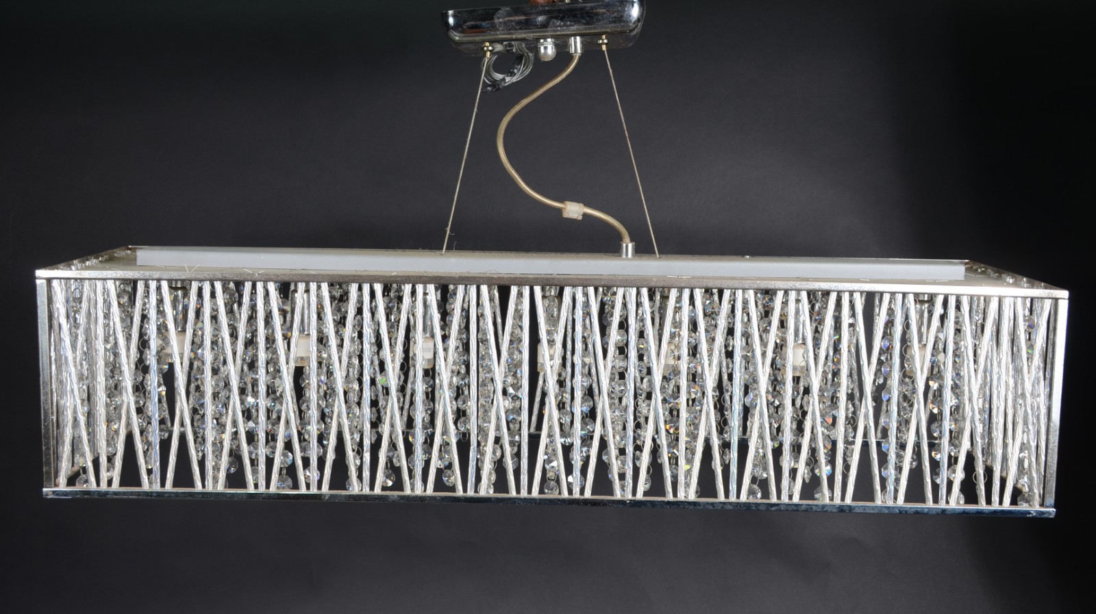 Lustre moderno de metal e pingentes de vidro (desgastes). - foto 1 de 3