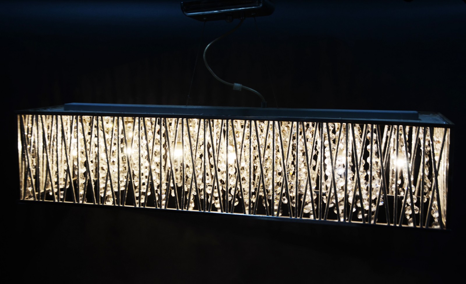 Lustre moderno de metal e pingentes de vidro (desgastes). - foto 3 de 3