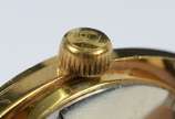 Bucherer - Relógio de metal dourado, pulseira em couro azul, automático. Funcionando.