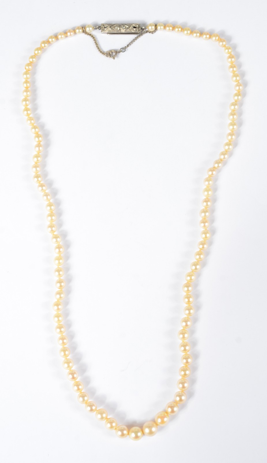 Colar de pérolas com fecho de paladio. - foto 1 de 4