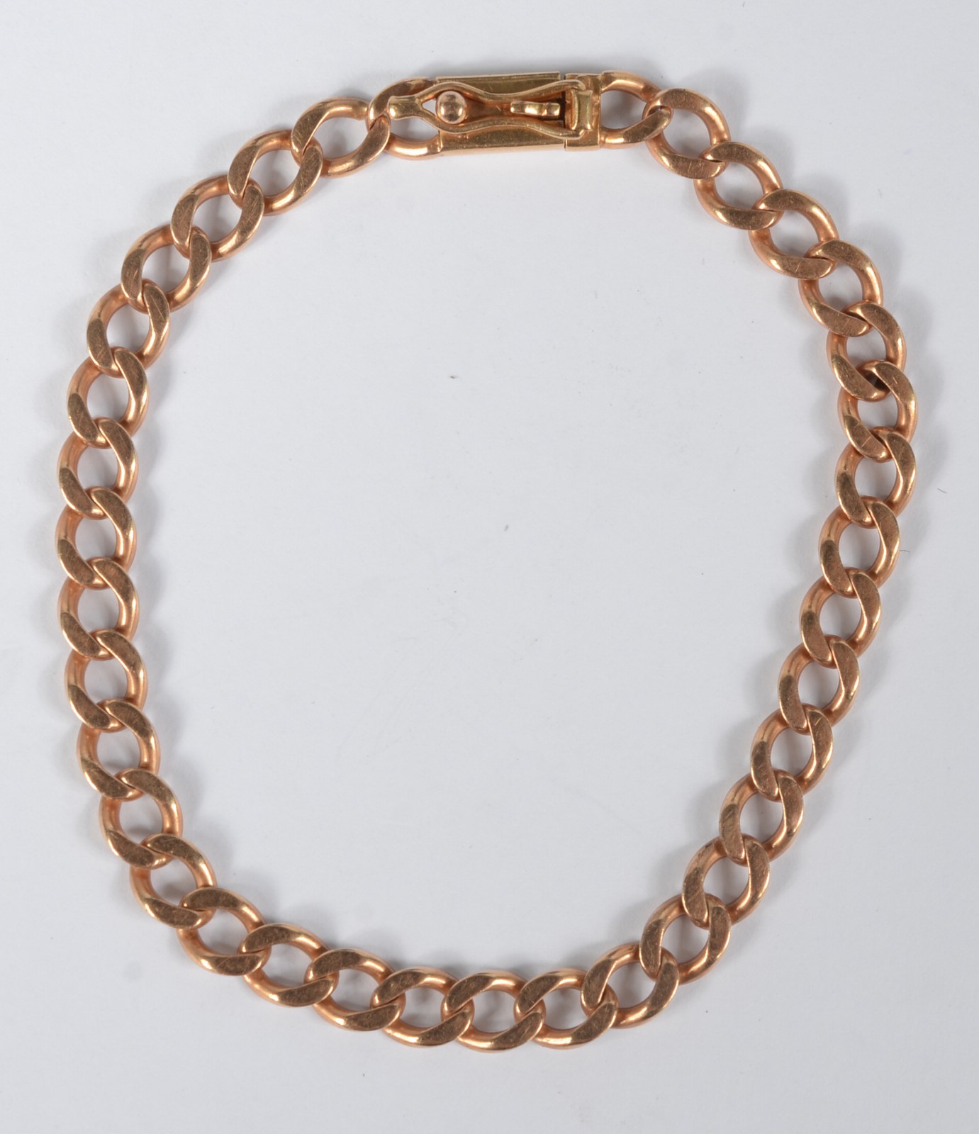 Pulseira de ouro baixo com elos batidos. - foto 2 de 3
