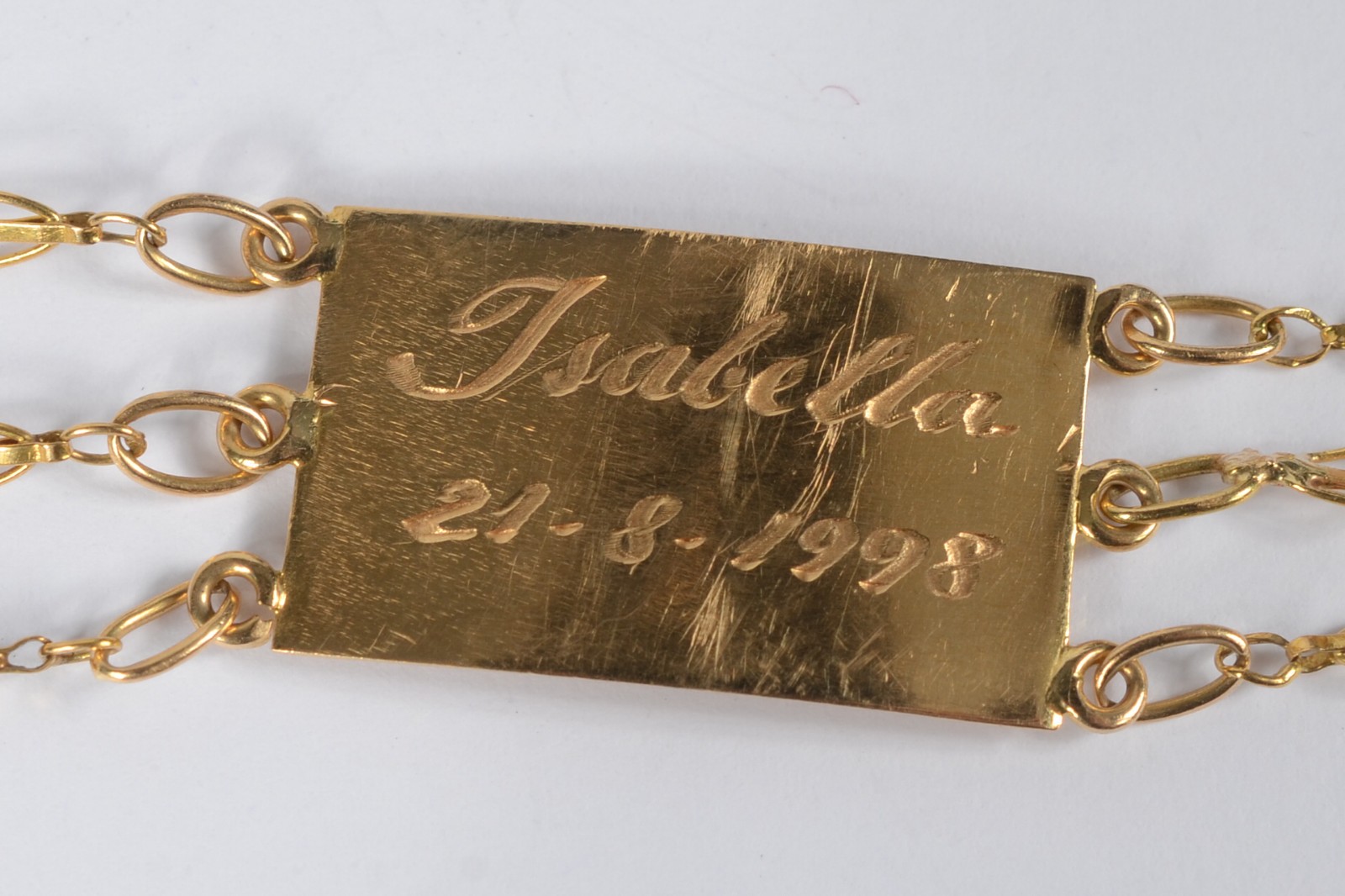 Pulseira de ouro 18 k com placa para gravar o nome. - foto 2 de 5