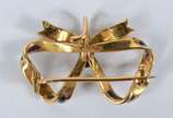 Broche de ouro 18 k na forma de laço - Broche de ouro 18 k na forma de laço