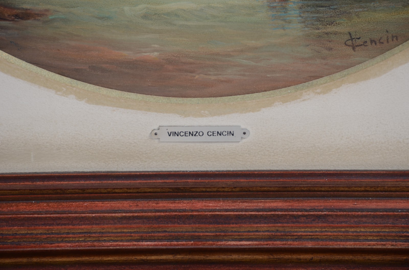 Vincenzo Cencin (1925-2010), marinha com barco - foto 3 de 4