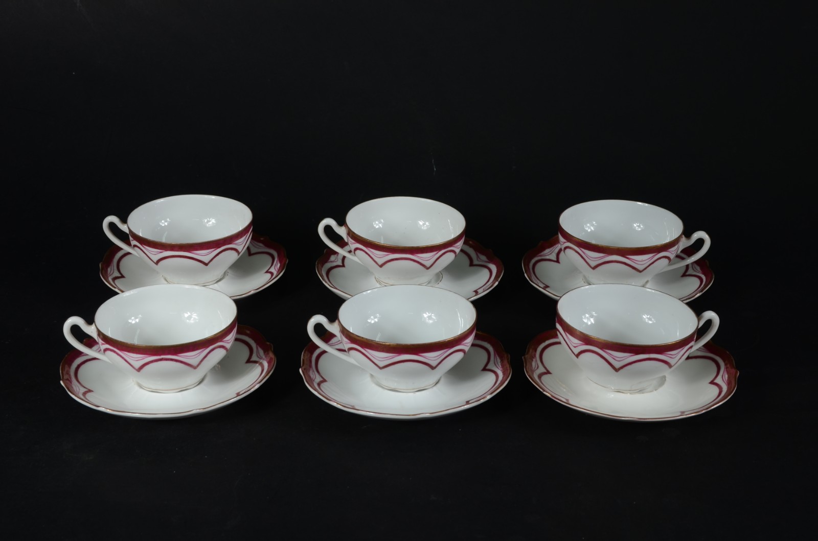 Conjunto com 6 xicaras para chá de porcelana alemã Altwasser. - foto 1 de 5