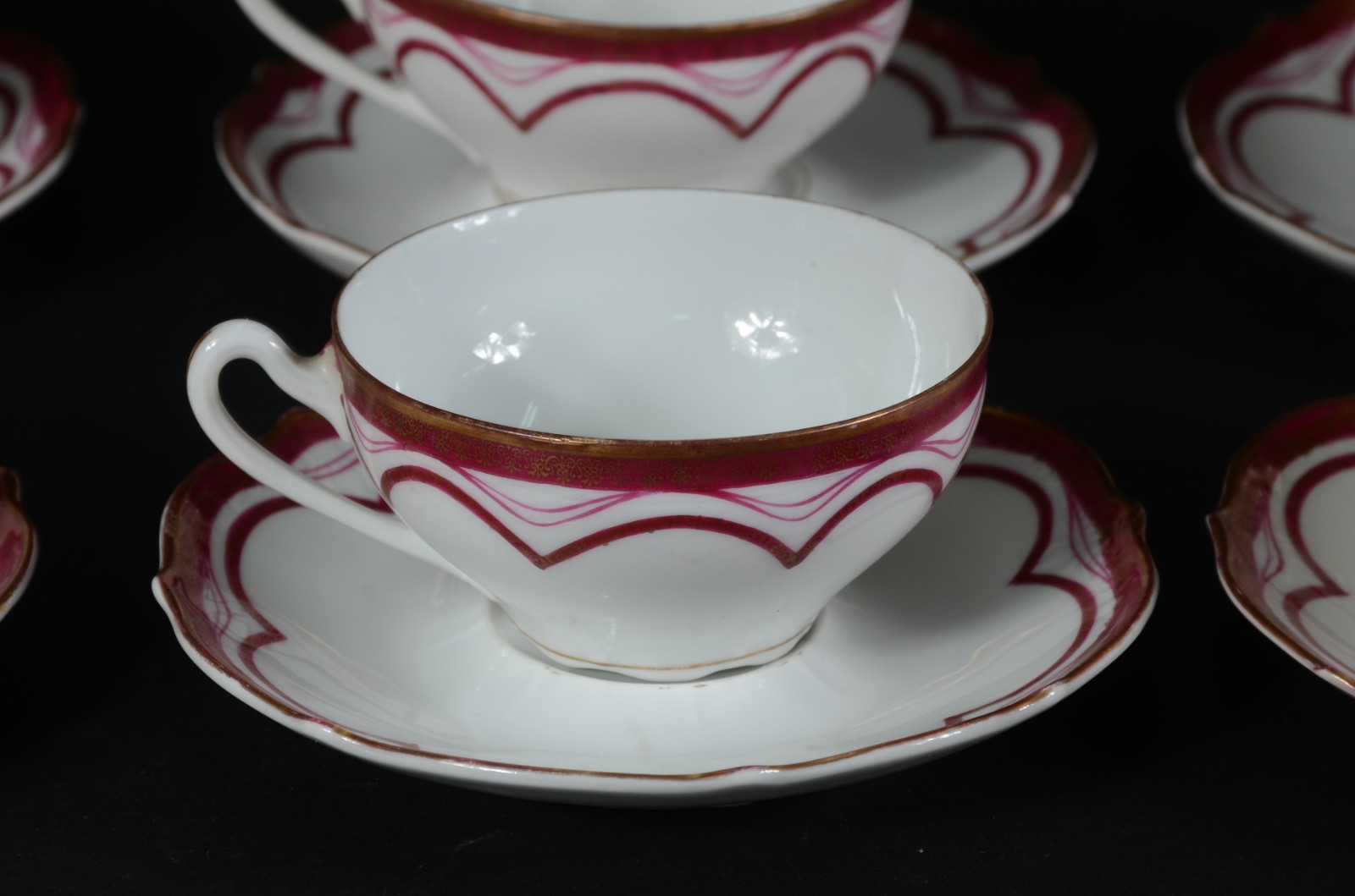Conjunto com 6 xicaras para chá de porcelana alemã Altwasser. - foto 3 de 5