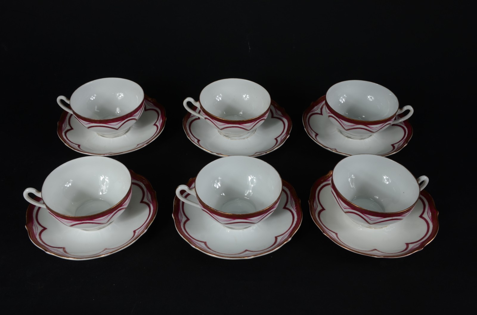 Conjunto com 6 xicaras para chá de porcelana alemã Altwasser. - foto 2 de 5
