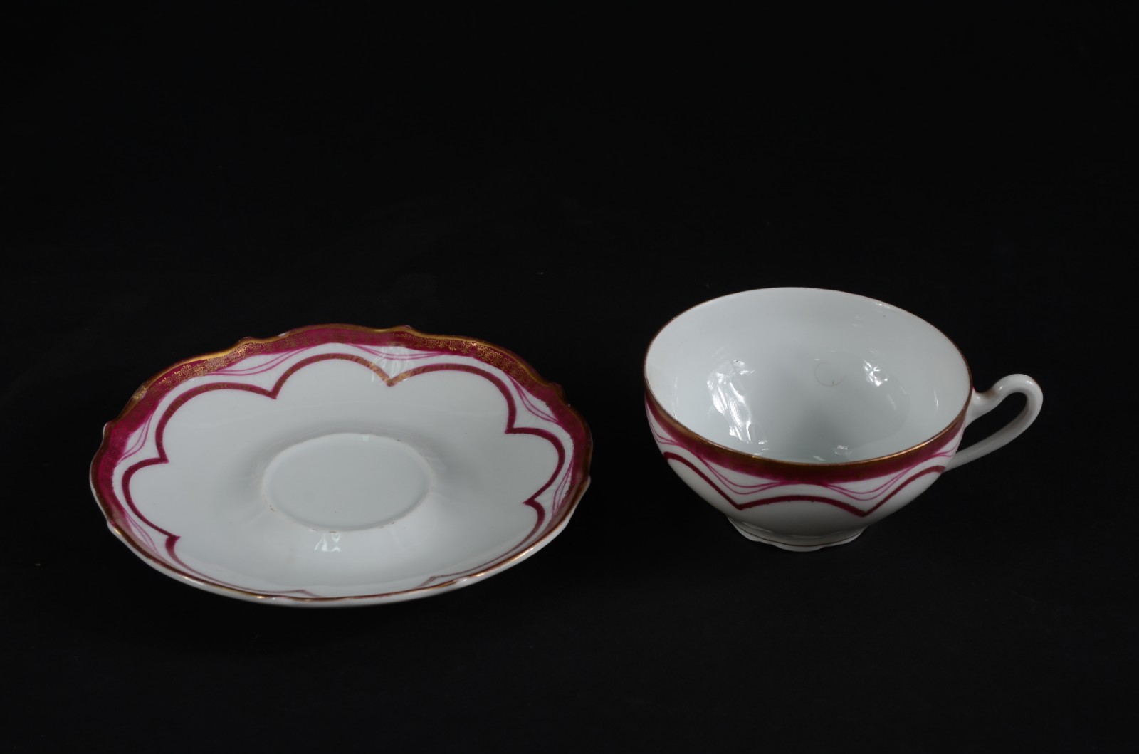 Conjunto com 6 xicaras para chá de porcelana alemã Altwasser. - foto 4 de 5