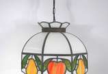 Lustre de metal com placas de vidro colorido - Lustre de metal com placas de vidro colorido