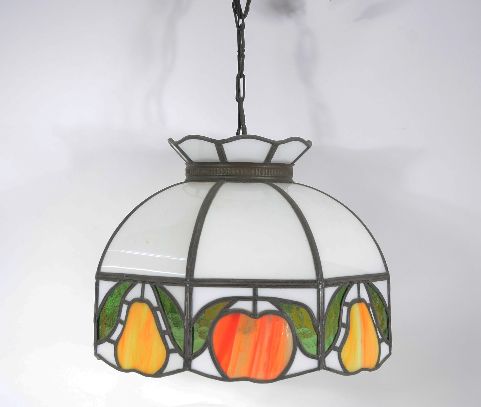 Lustre de metal com placas de vidro colorido - foto 1 de 6