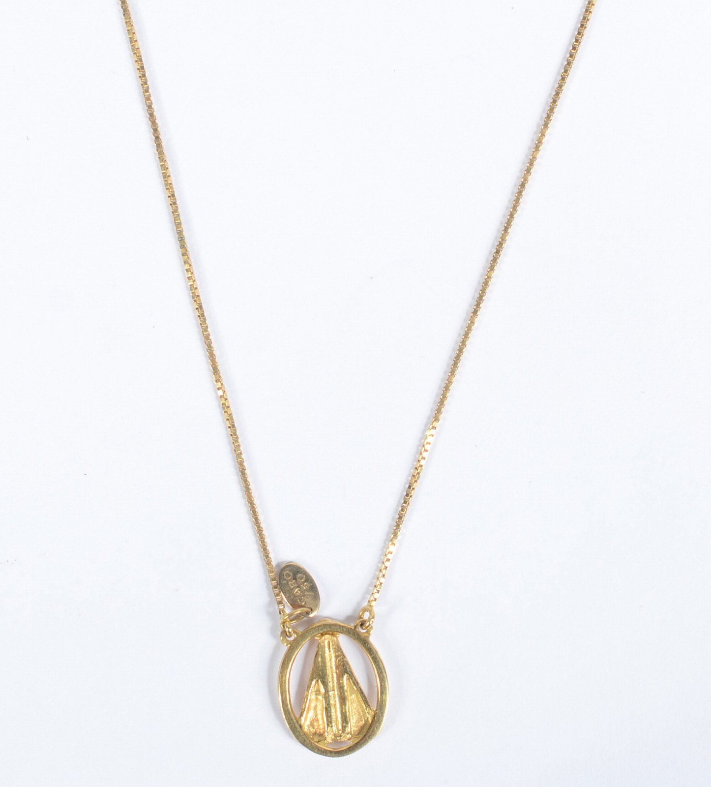 Gargantilha de ouro amarelo 750 com pingente de Nossa Senhora... - foto 1 de 6