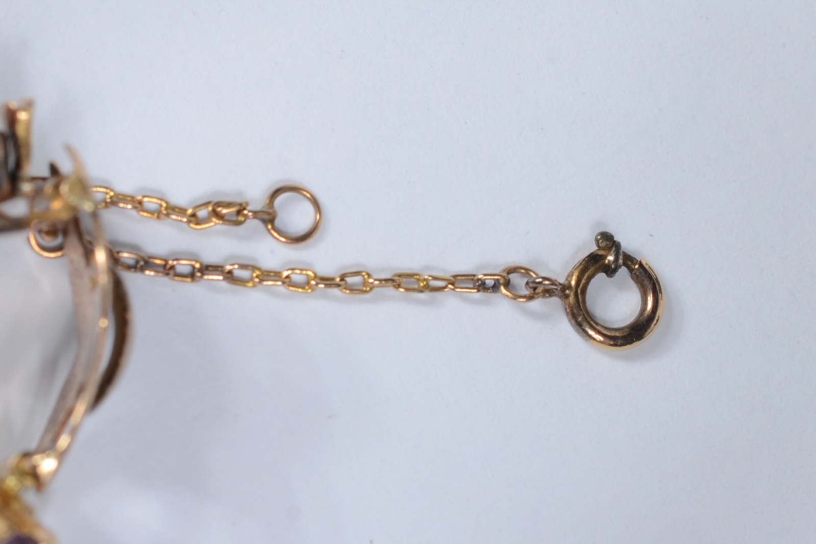 Pulseira antiga de ouro amarelo 18k cravejada com pedras coloridas... - foto 6 de 6