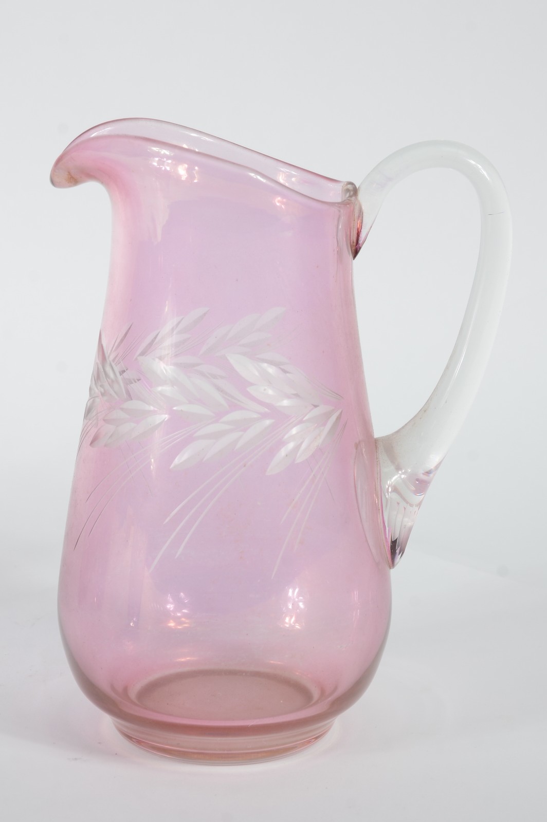 Conjunto para refresco de cristal rosa lapidado composto de jarra e 8... - foto 2 de 5