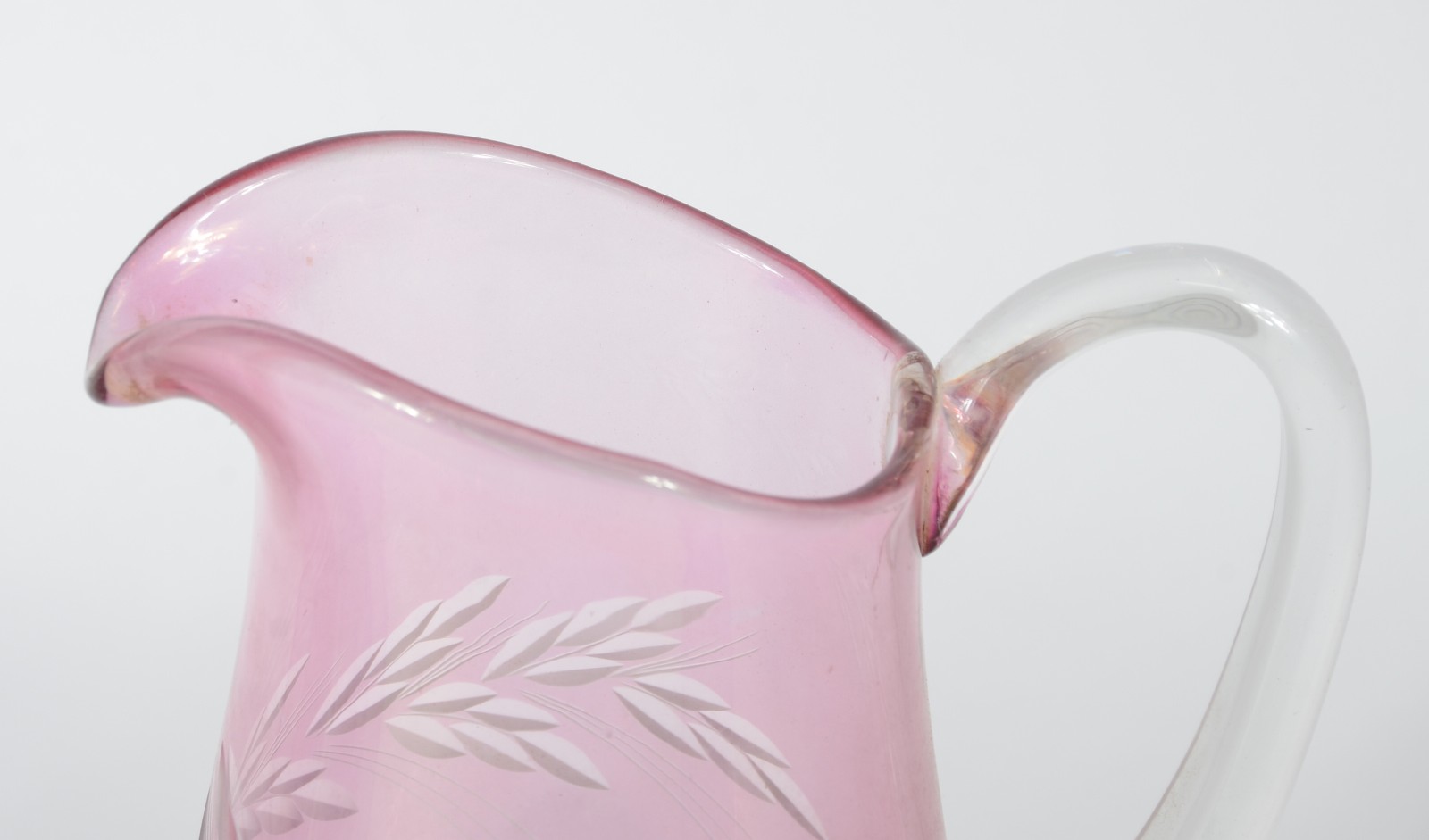 Conjunto para refresco de cristal rosa lapidado composto de jarra e 8... - foto 3 de 5
