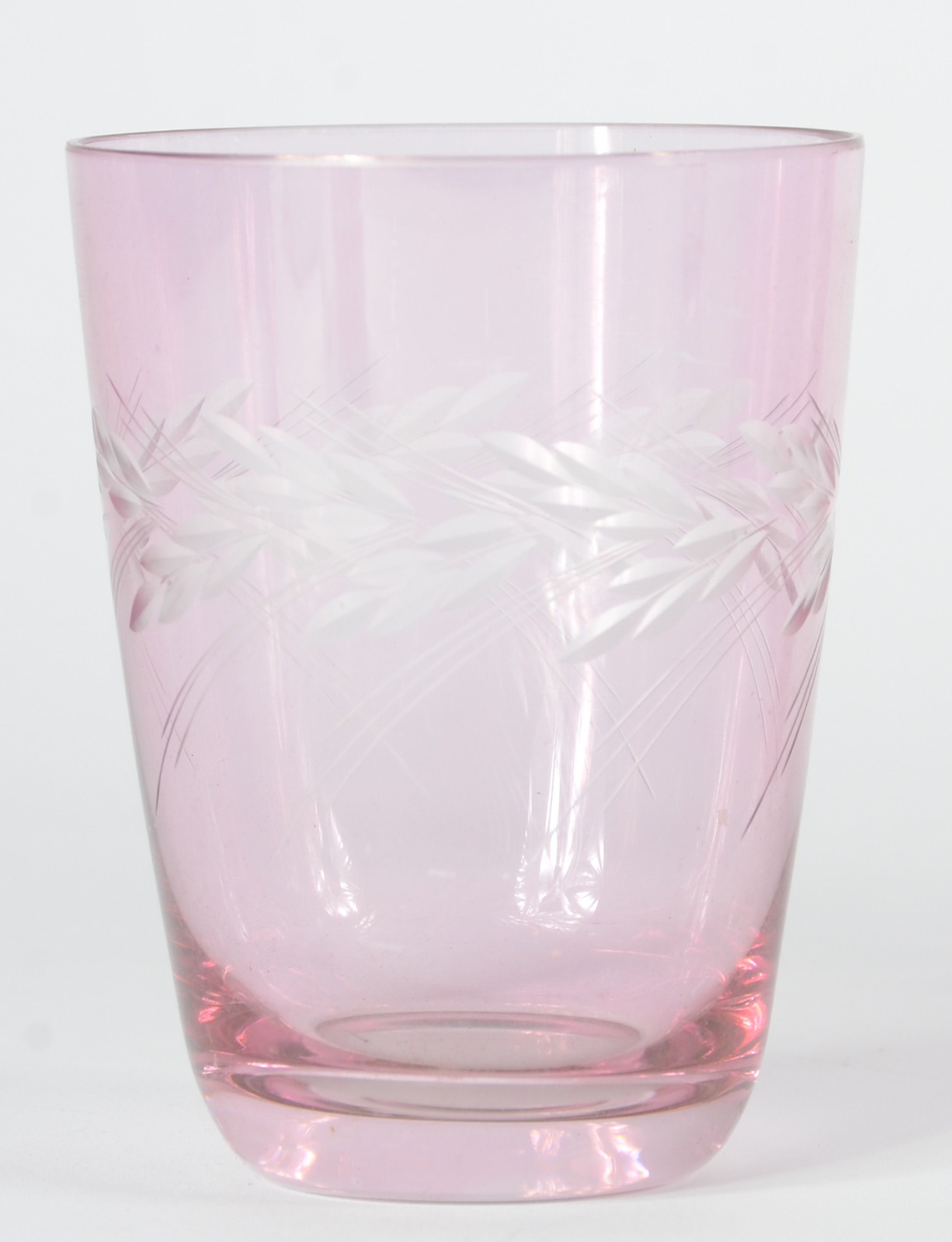 Conjunto para refresco de cristal rosa lapidado composto de jarra e 8... - foto 4 de 5