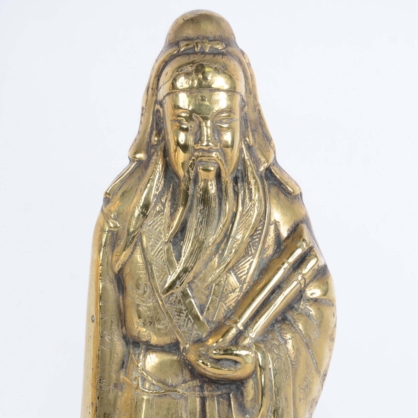 Par de esculturas de bronze oriental representando figura masculina... - foto 3 de 8