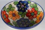 Cerámica Del Río Salado (1969),  - Saladeira de cerâmica espanhola com flores em policromia.