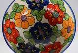 Cerámica Del Río Salado (1969),  - Saladeira de cerâmica espanhola com flores em policromia.
