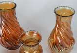 Cinco vasos diversas de vidro carnival glass - Cinco vasos diversas de vidro carnival glass