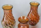 Cinco vasos diversas de vidro carnival glass - Cinco vasos diversas de vidro carnival glass