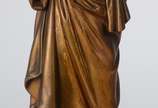 Dominique Alonzo (1910-1930),  - Escultura de bronze e marfim representando Sagrado Coração de Jesus. Assinado.
