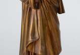 Dominique Alonzo (1910-1930),  - Escultura de bronze e marfim representando Sagrado Coração de Jesus. Assinado.
