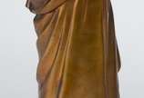 Dominique Alonzo (1910-1930),  - Escultura de bronze e marfim representando Sagrado Coração de Jesus. Assinado.