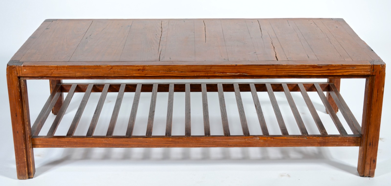 Conjunto de mesa de centro e mesa lateral de pinho de riga, platôs... - foto 3 de 11