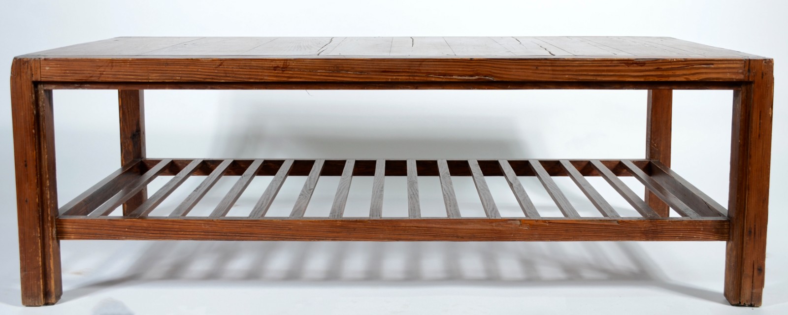 Conjunto de mesa de centro e mesa lateral de pinho de riga, platôs... - foto 5 de 11