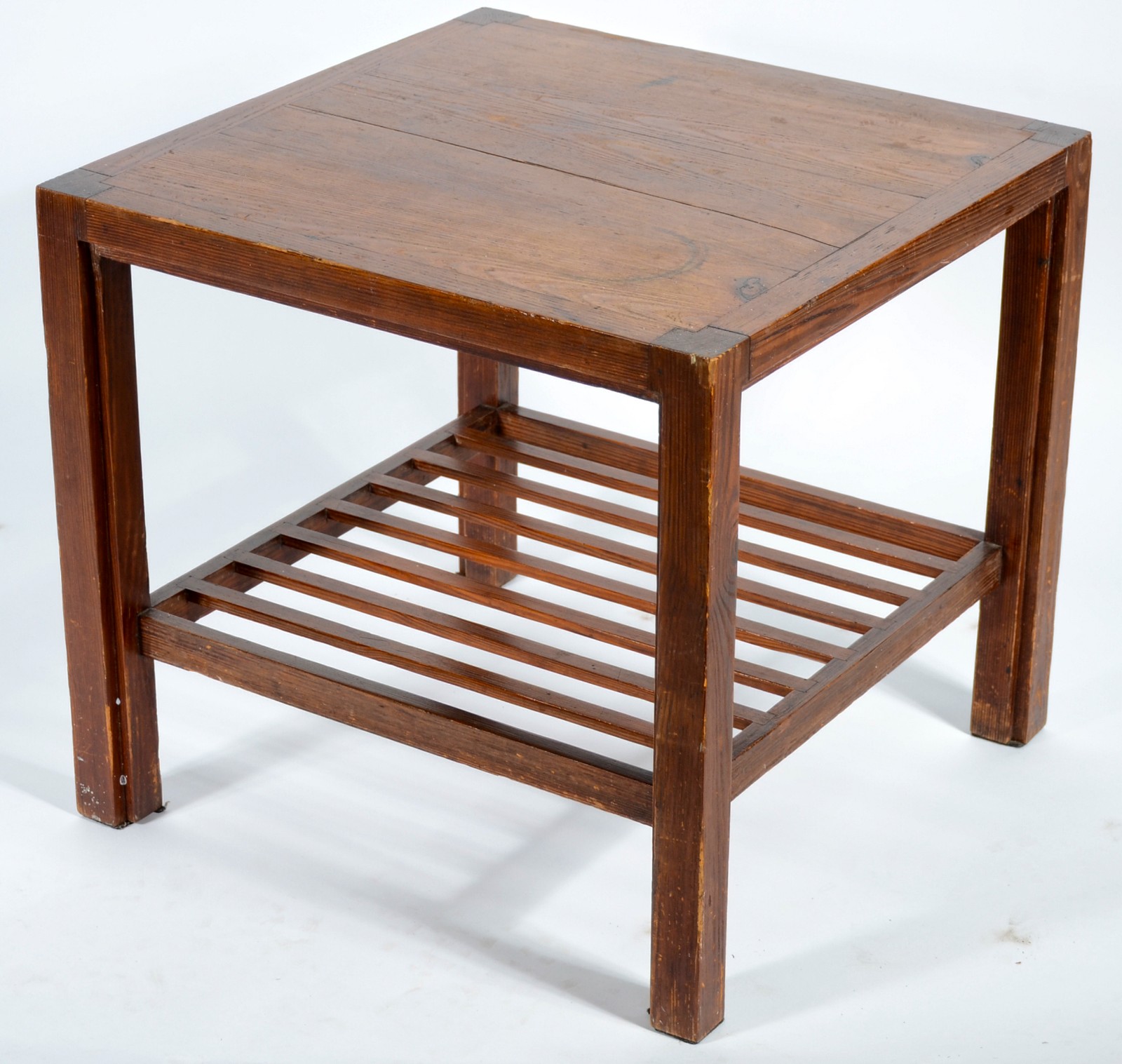 Conjunto de mesa de centro e mesa lateral de pinho de riga, platôs... - foto 6 de 11