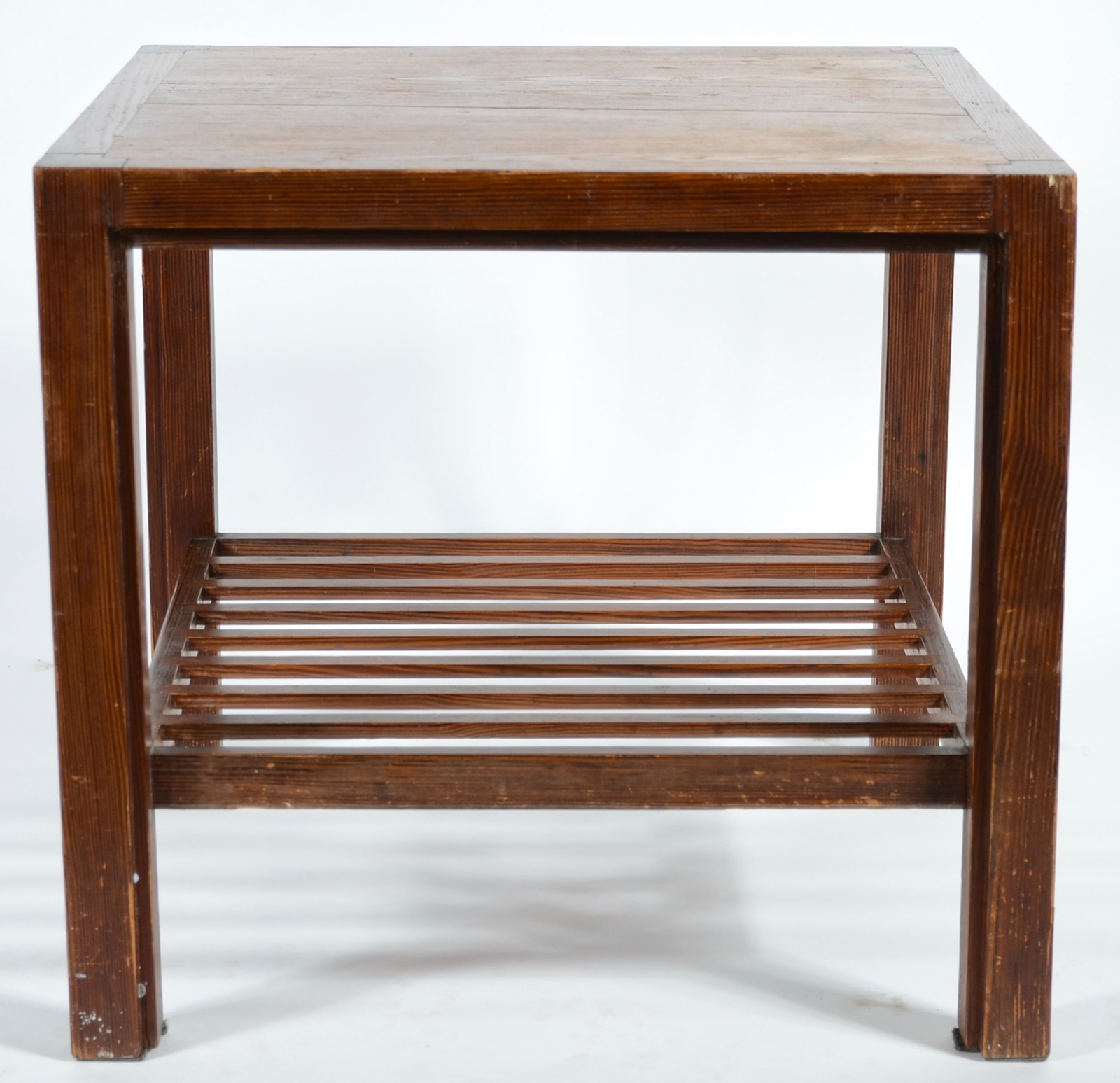 Conjunto de mesa de centro e mesa lateral de pinho de riga, platôs... - foto 7 de 11