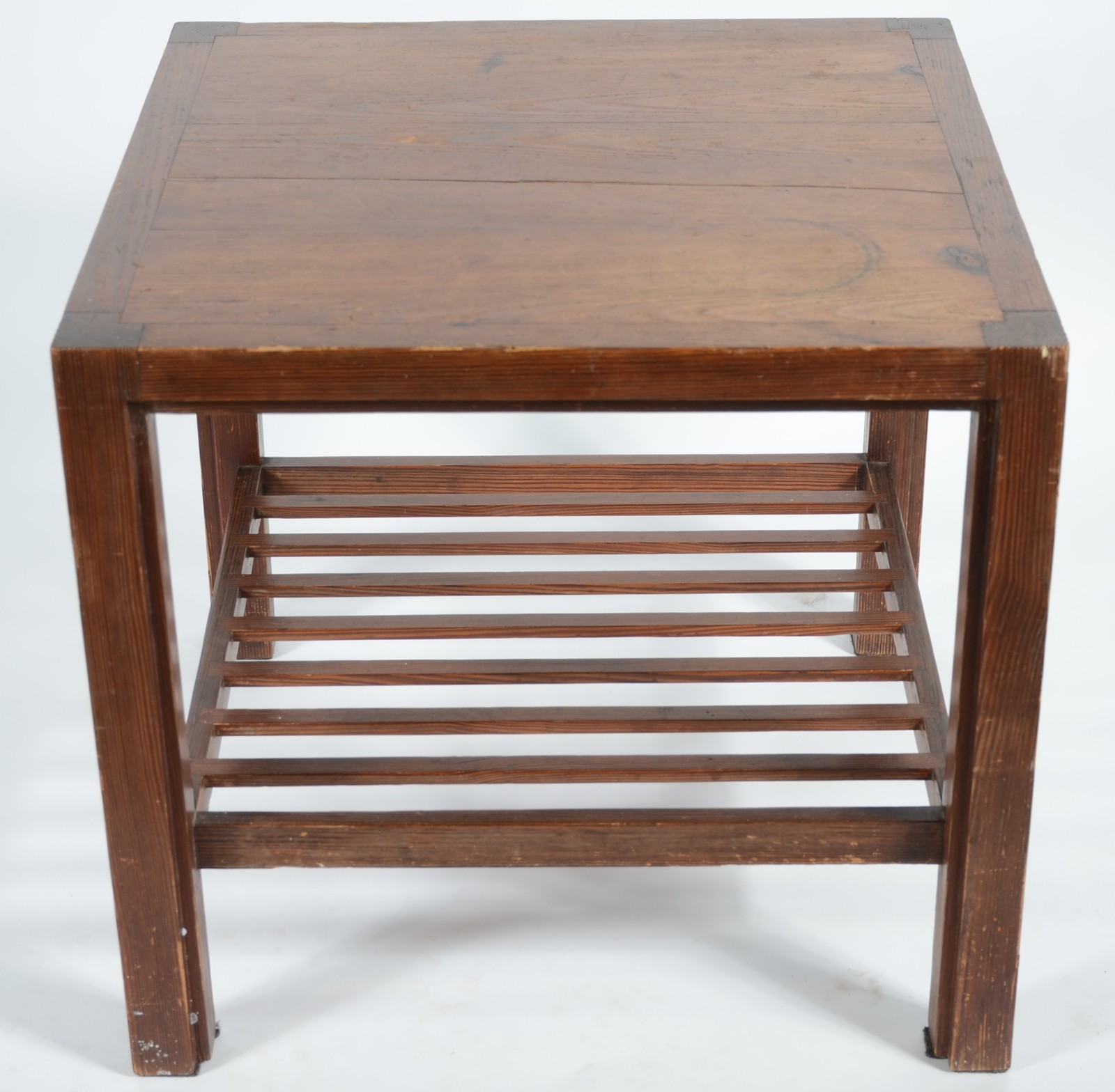 Conjunto de mesa de centro e mesa lateral de pinho de riga, platôs... - foto 9 de 11