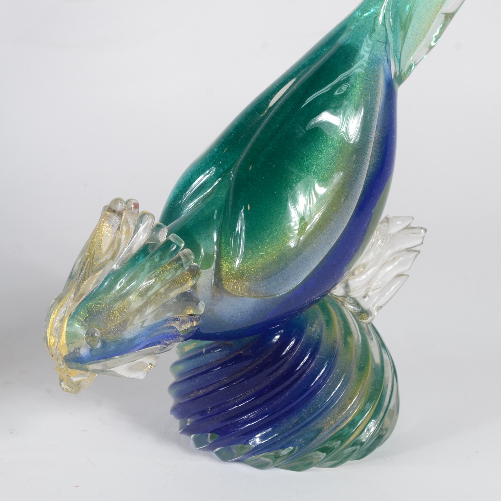 Duas esculturas de murano italiano representando faisões, em tons de... - foto 6 de 11