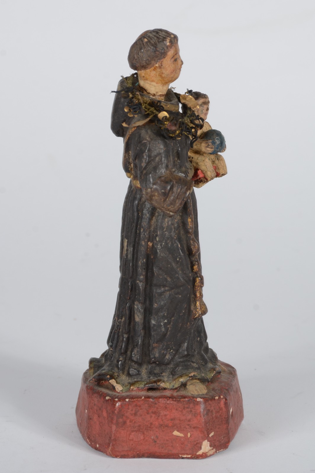 Imagem de terracota policromada representando Santo Antonio com... - foto 2 de 7