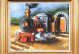ERASTOTENES, Locomotiva - Óleo sobre Eucatex. Datado 1993.