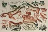 Concessa Colaço (1929), cavalos - Gravura 5/50 - numerada e assinada (pontos de fungos)