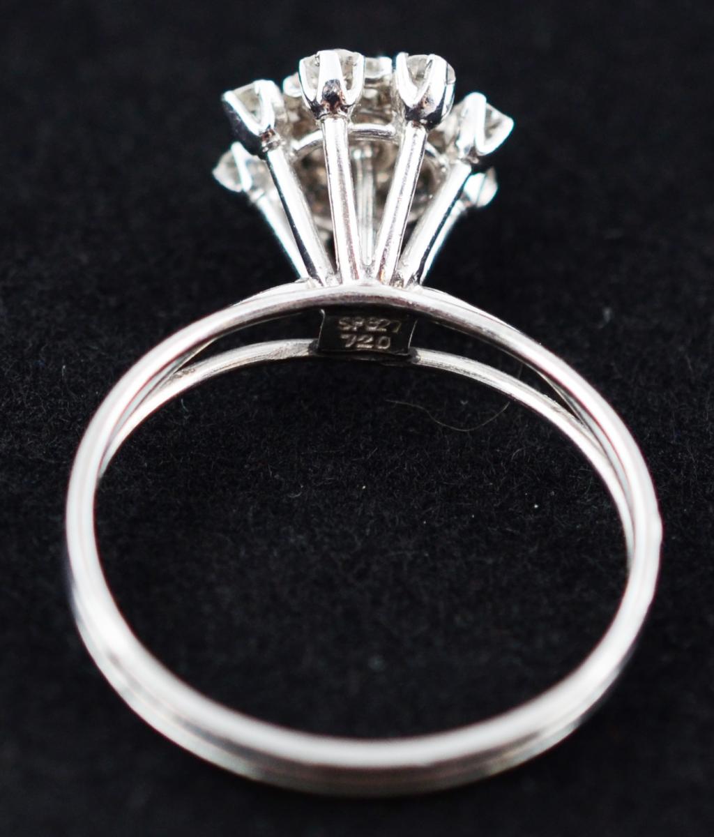 Anel de platina modelo chuveiro com 17 brilhantes, modelo CARTIER... - foto 3 de 3