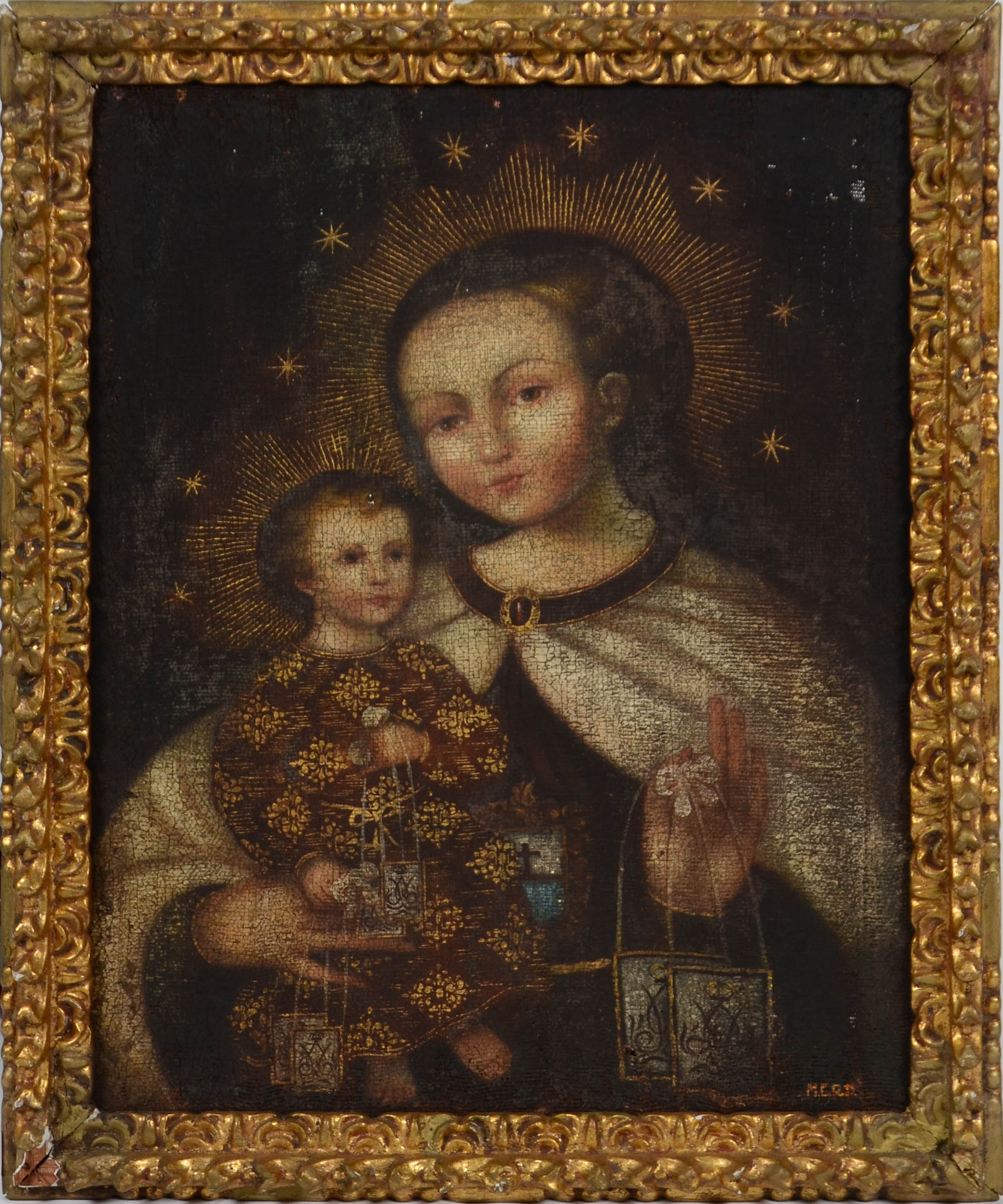 Escola Cusquenha (1538), Nossa Senhora do Carmo com menino Jesus - foto 1 de 6