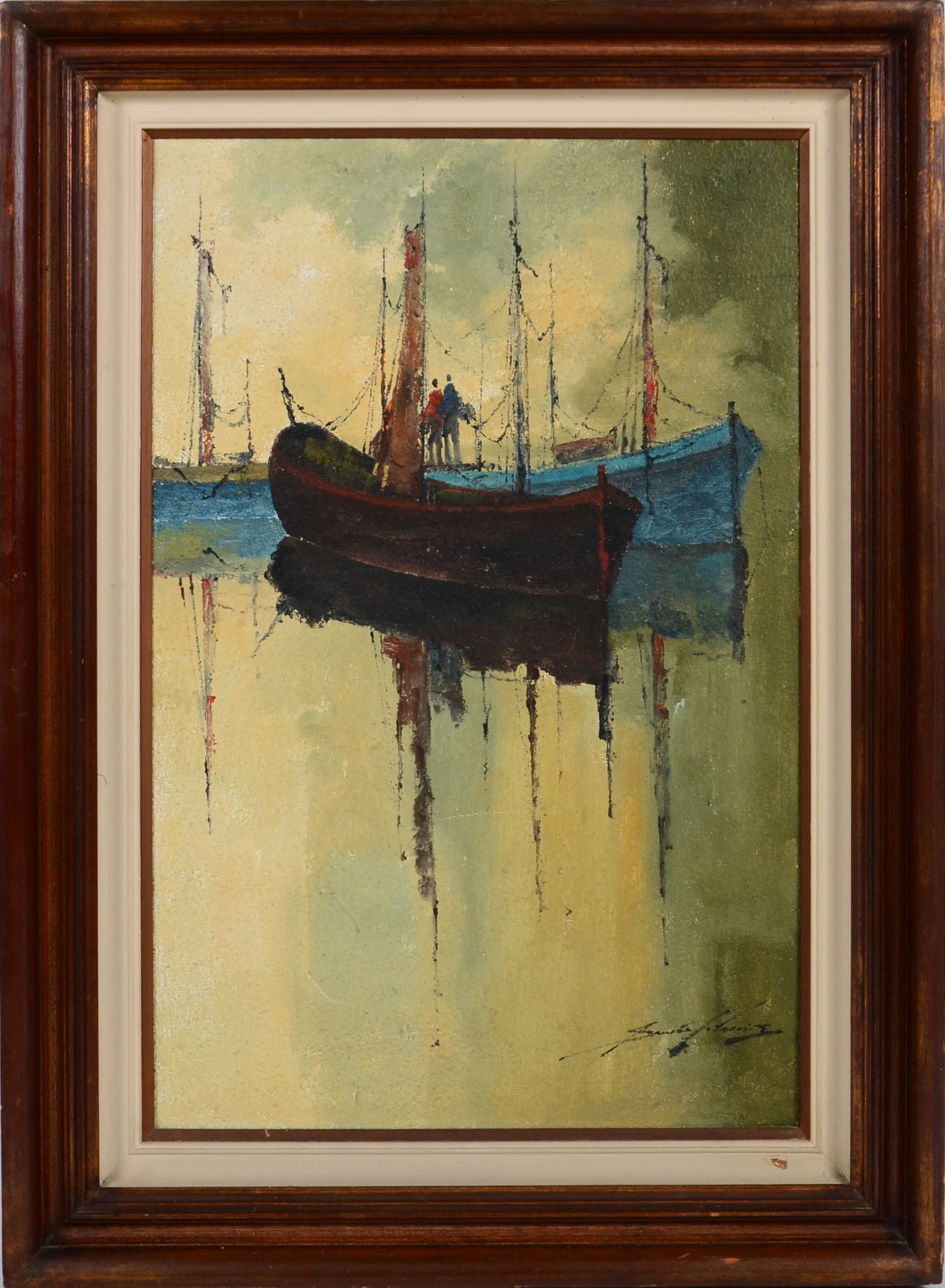 Sansão Pereira (1919-2014), Marinha com barcos - foto 1 de 3