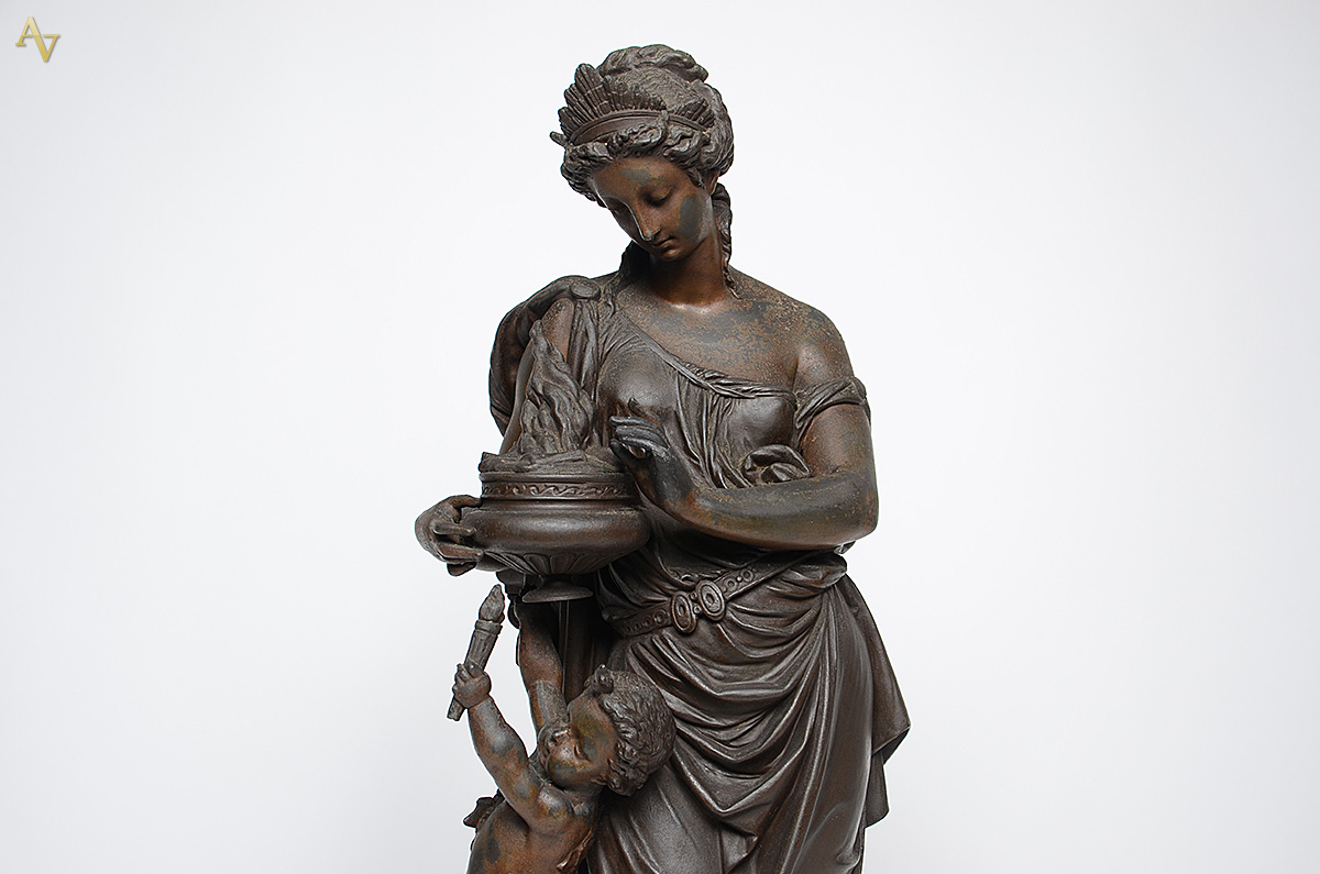 A. CARRIER - Escultura de petit bronze "Le Feu", assinada... - foto 2 de 4