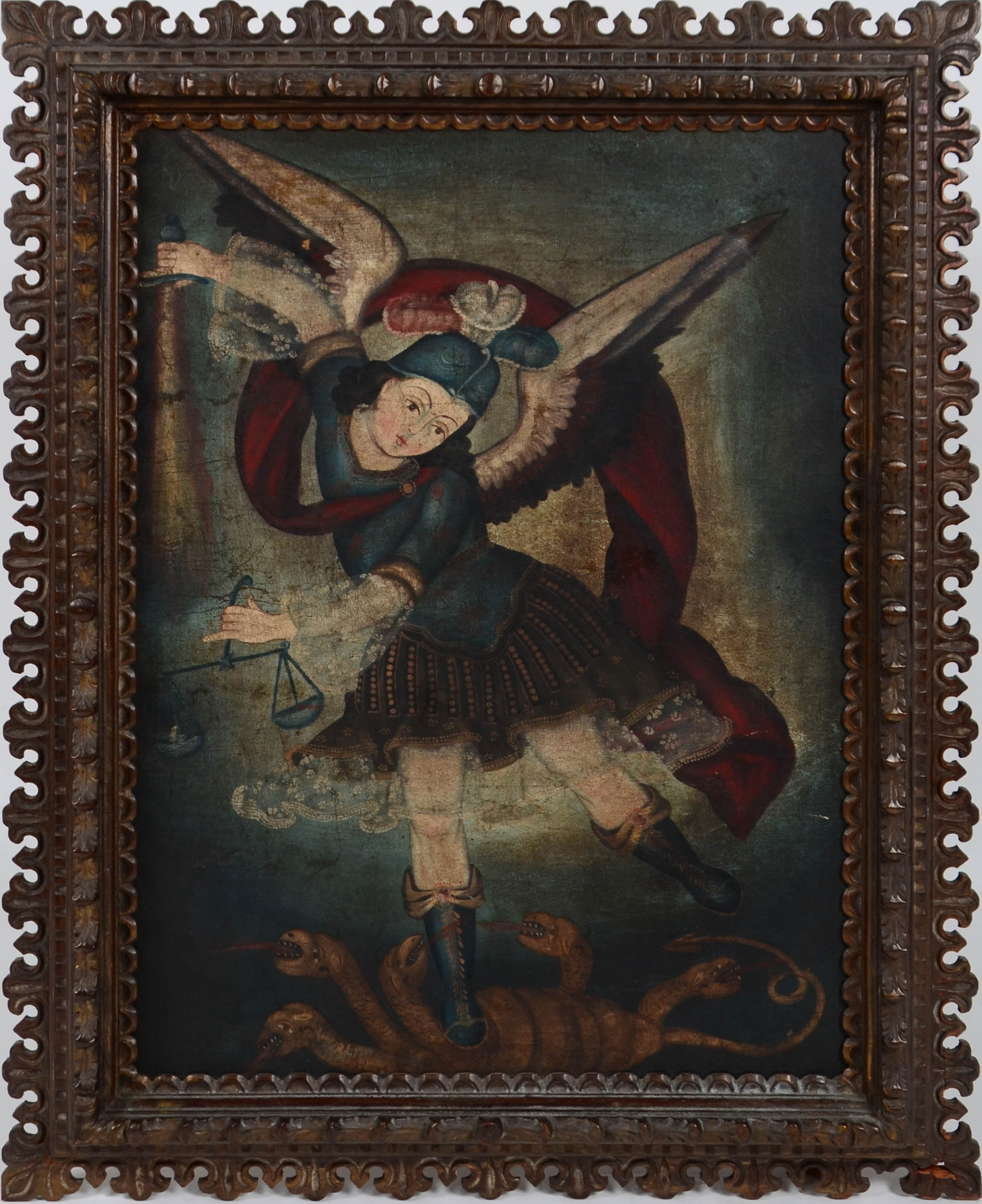 Escola Cusquenha (1538), Arcanjo com dragão - foto 1 de 3