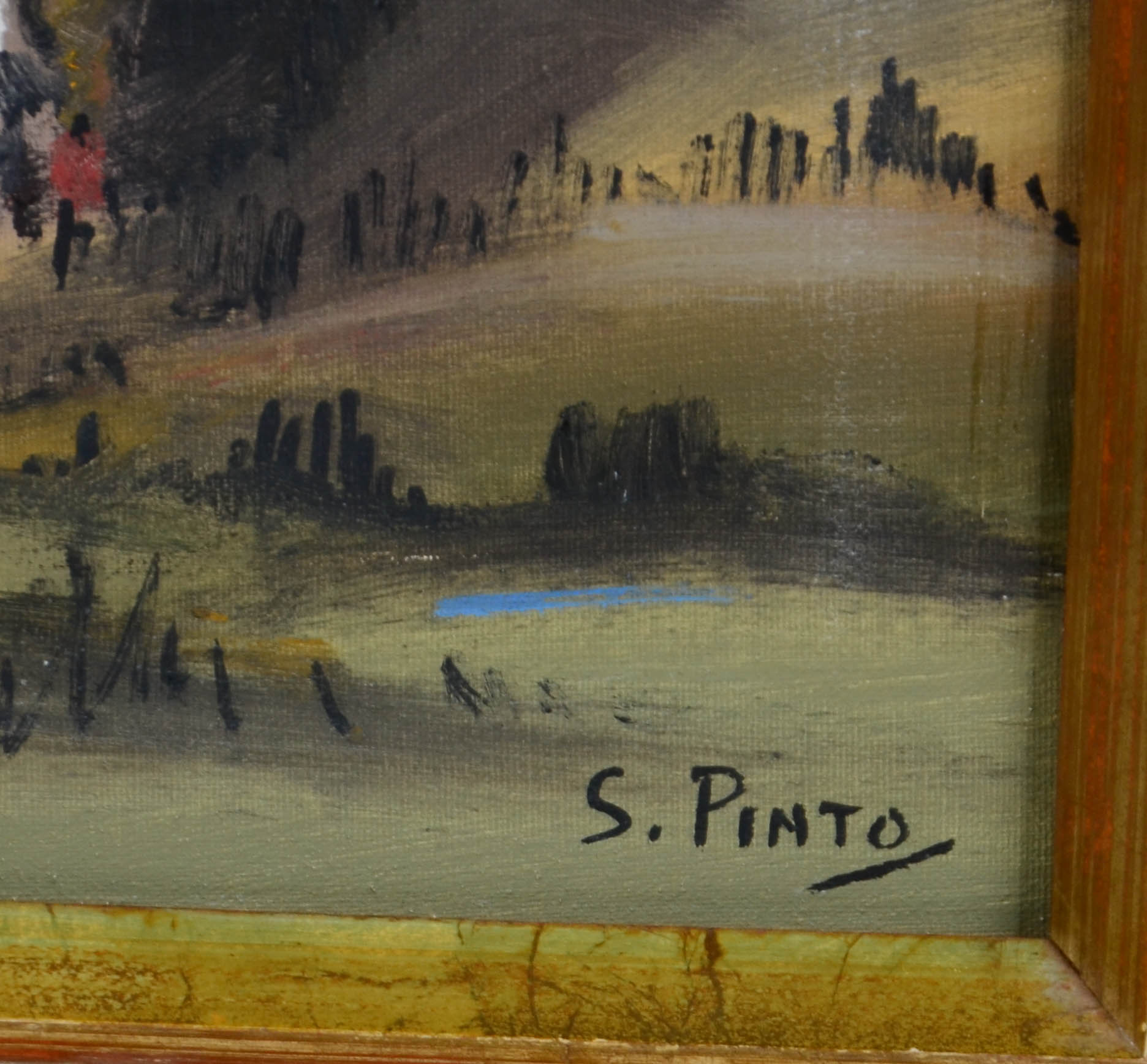 Sylvio Pinto (1918-1997), Paisagem com barcos - foto 2 de 3