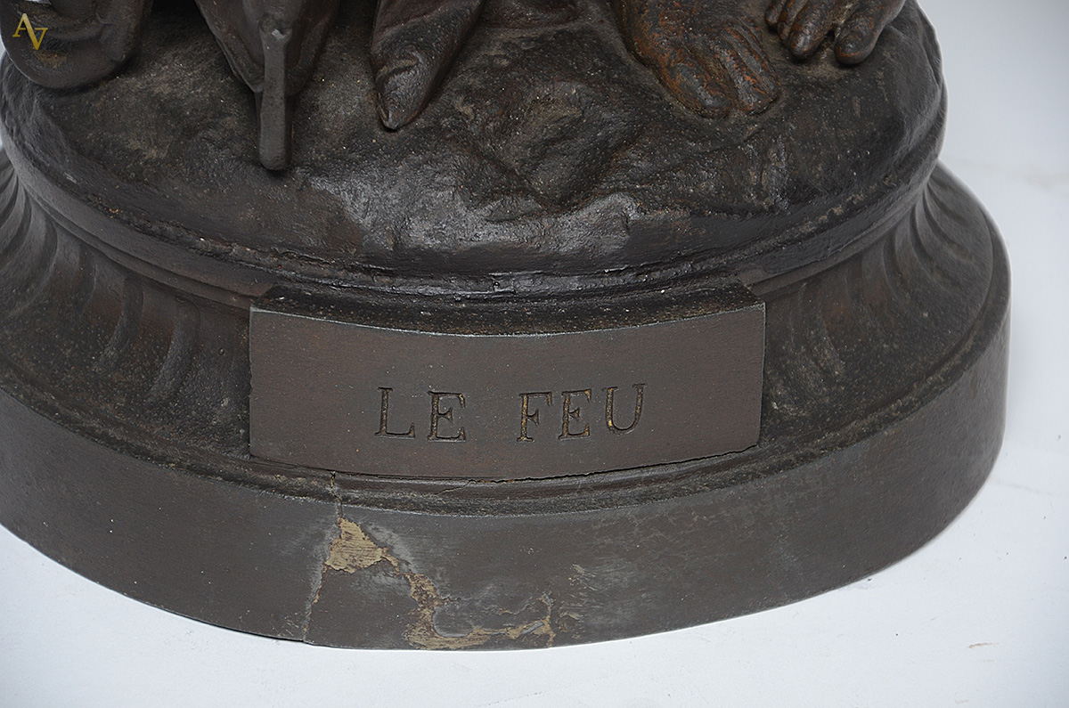 A. CARRIER - Escultura de petit bronze "Le Feu", assinada... - foto 4 de 4